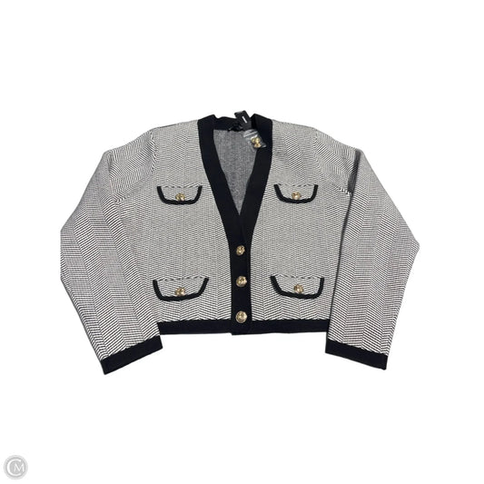 Cardigan By Express In Black & White, Size: Xl