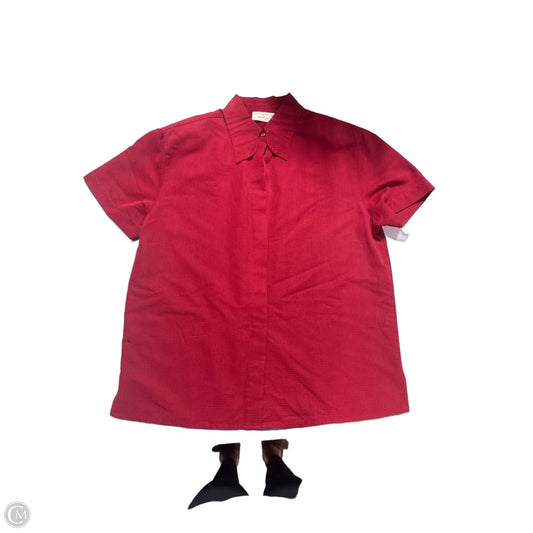 Top Short Sleeve By Christopher And Banks In Red, Size: M
