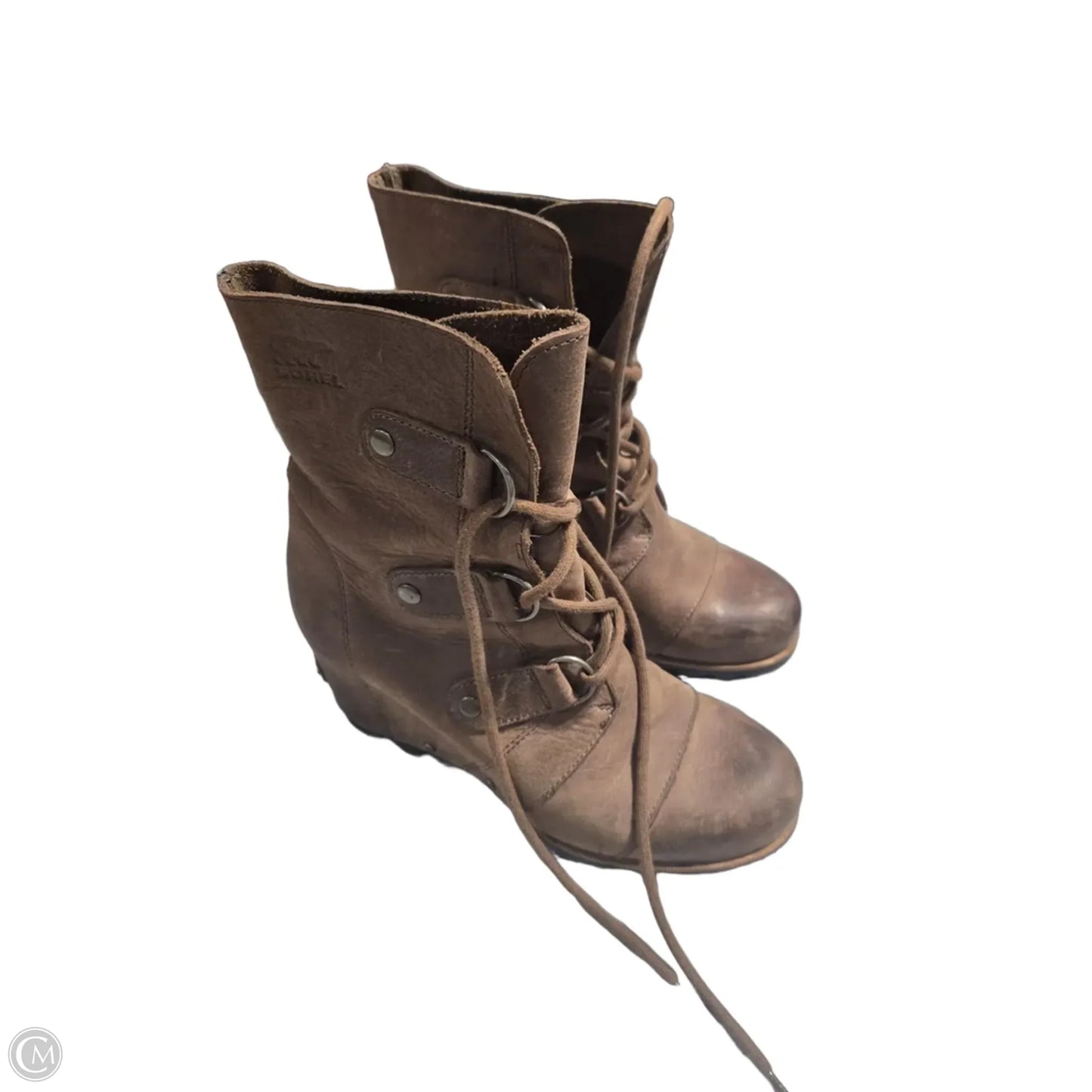 Boots Ankle Heels By Sorel In Brown, Size: 7.5
