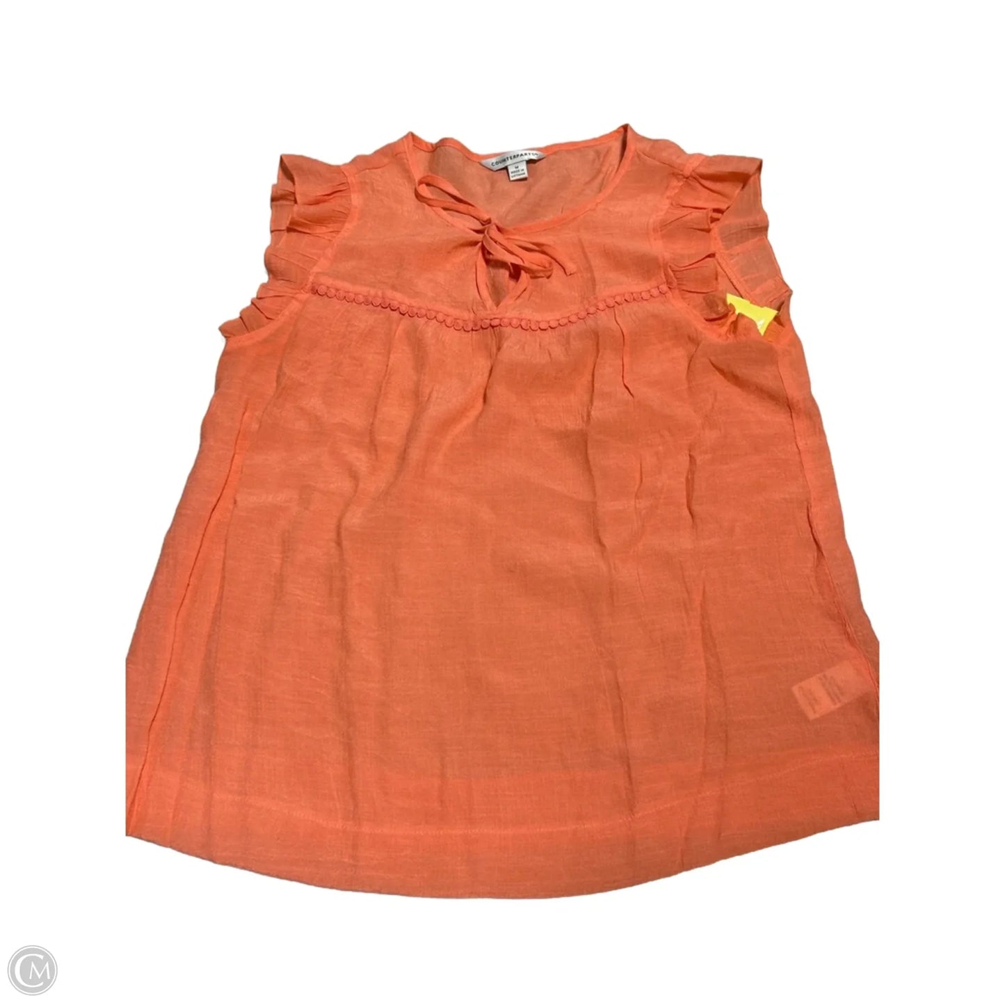 Top Sleeveless By Counterparts In Coral, Size: M
