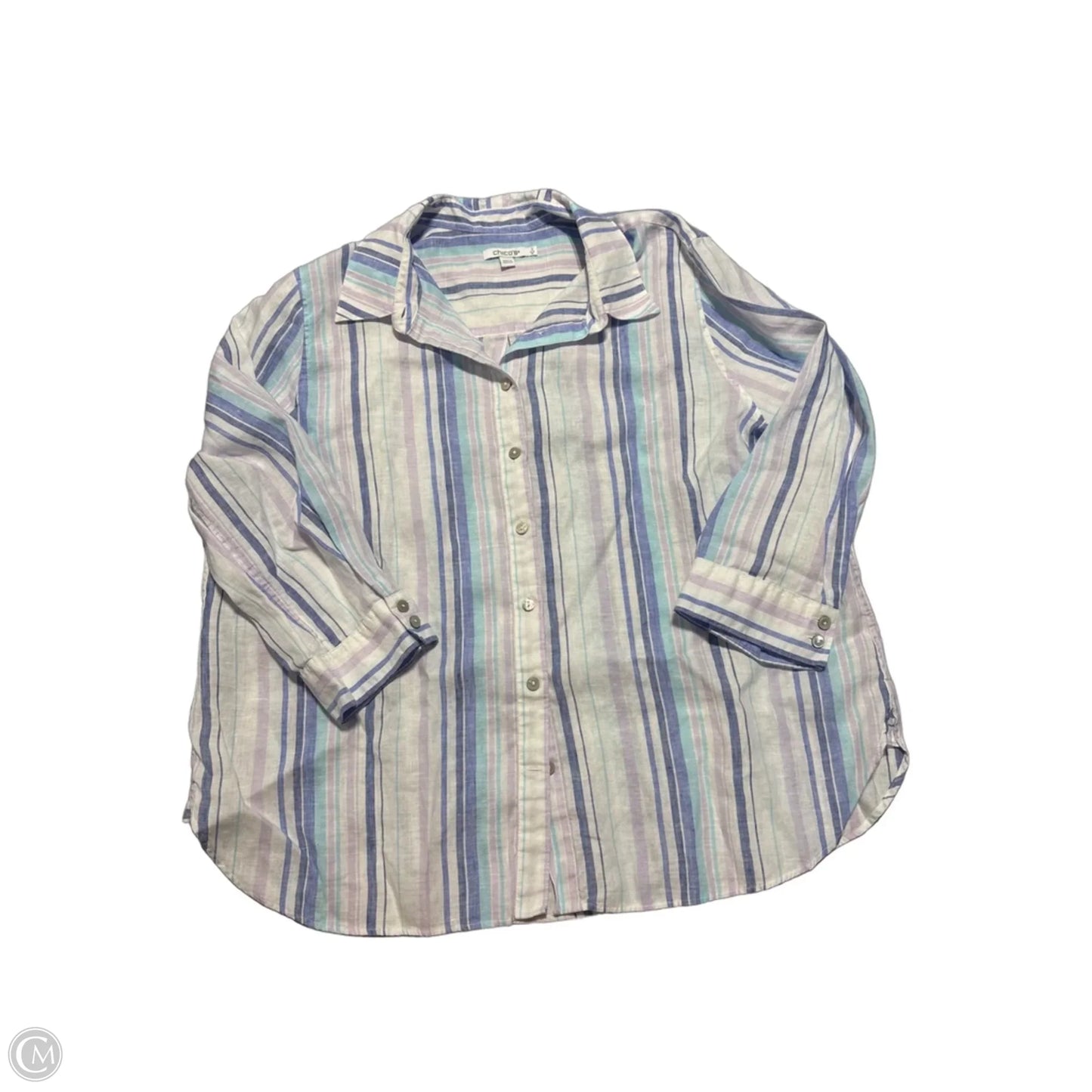 Top Long Sleeve By Chicos In Blue, Size: Xl