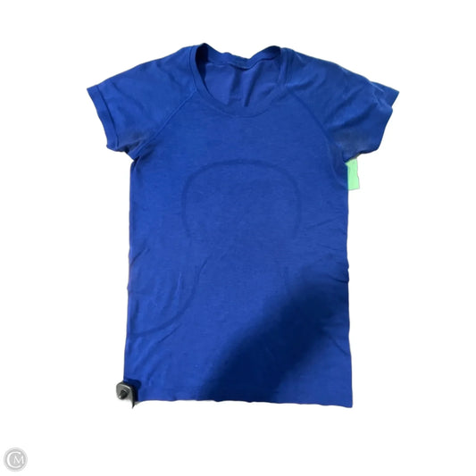 Athletic Top Short Sleeve By Lululemon In Blue, Size: 6