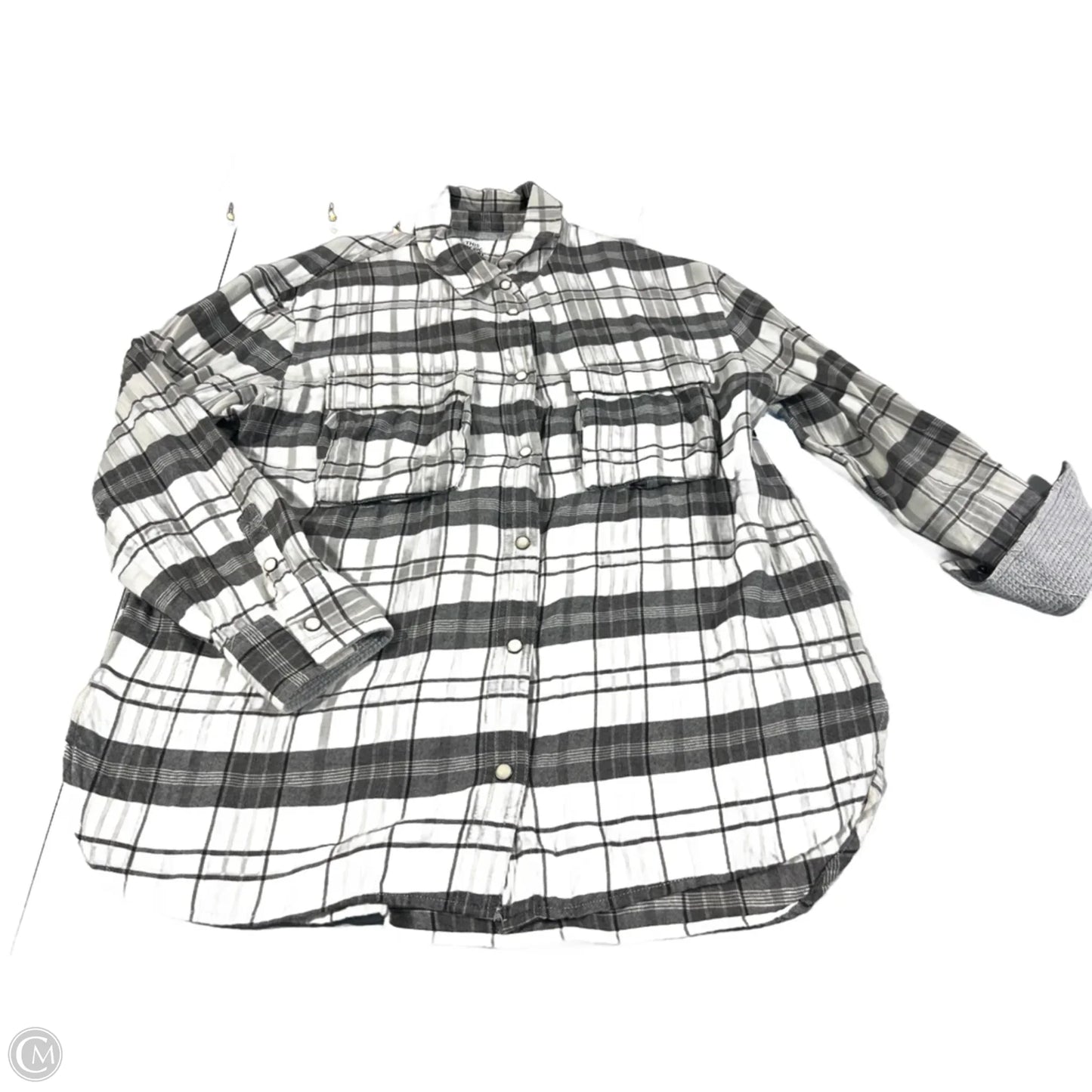 Top Long Sleeve By American Eagle In White, Size: S