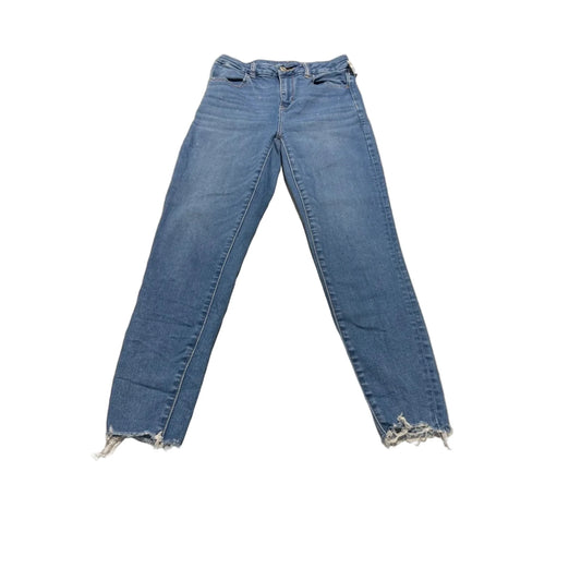Jeans Skinny By American Eagle In Blue Denim, Size: 4