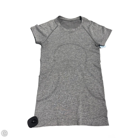 Athletic Top Short Sleeve By Lululemon In Grey, Size: S