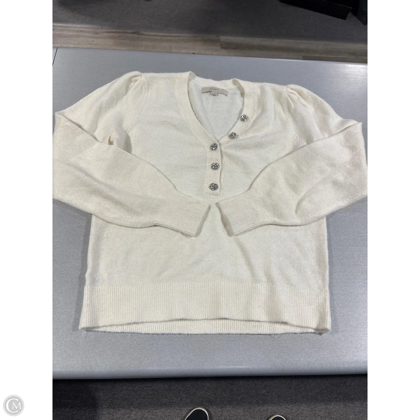 Sweater By Loft In White, Size: M