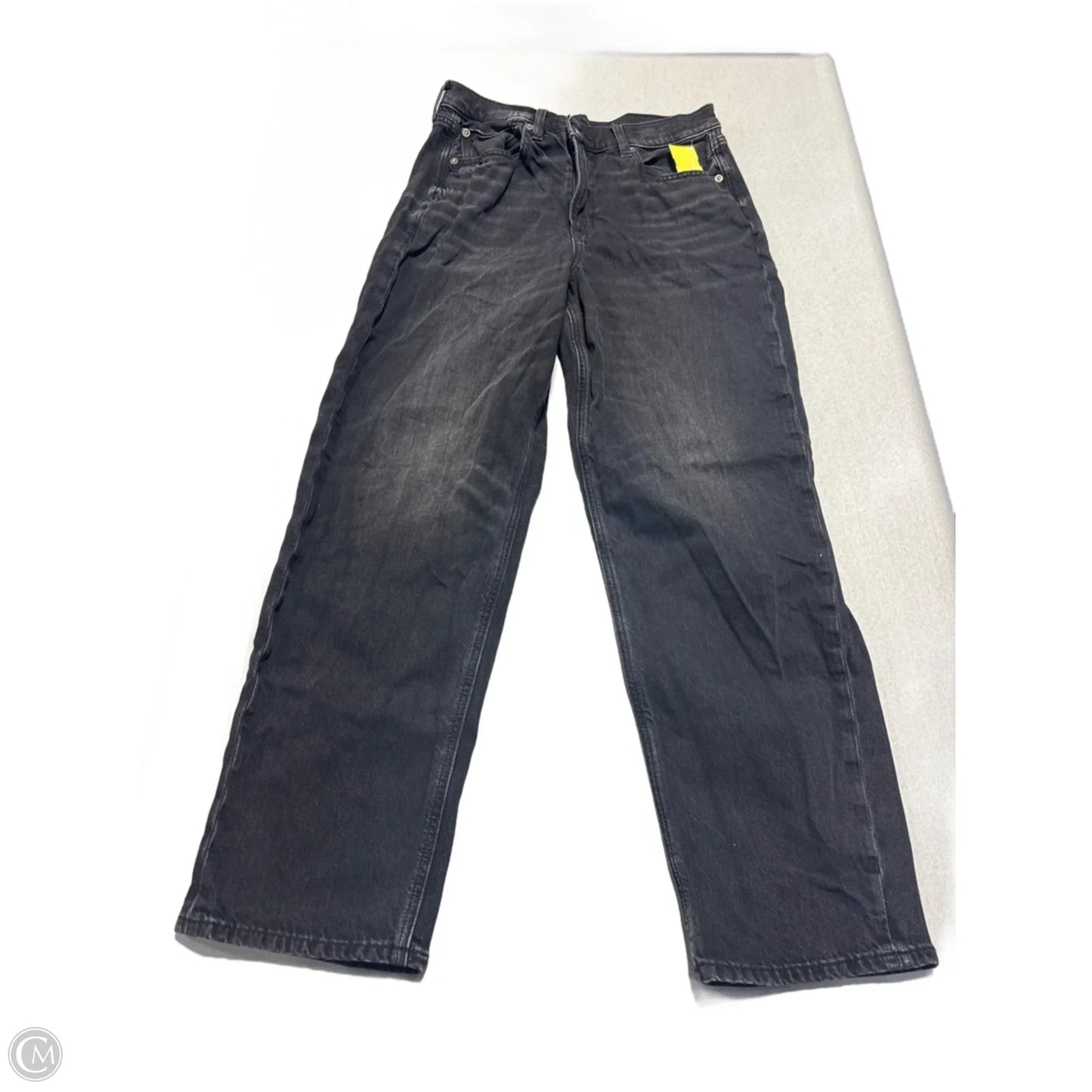 Jeans Straight By American Eagle In Black Denim, Size: 6