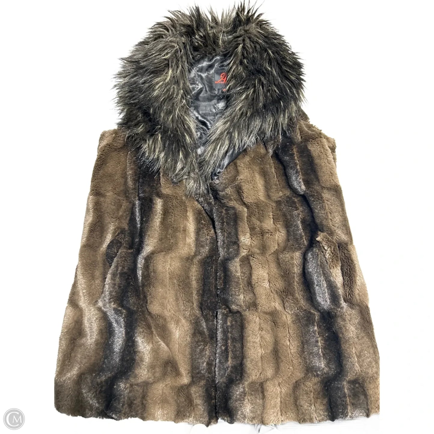 Vest Faux Fur & Sherpa By Cme In Brown, Size: M