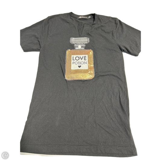 Top Short Sleeve By Cme In Black, Size: M