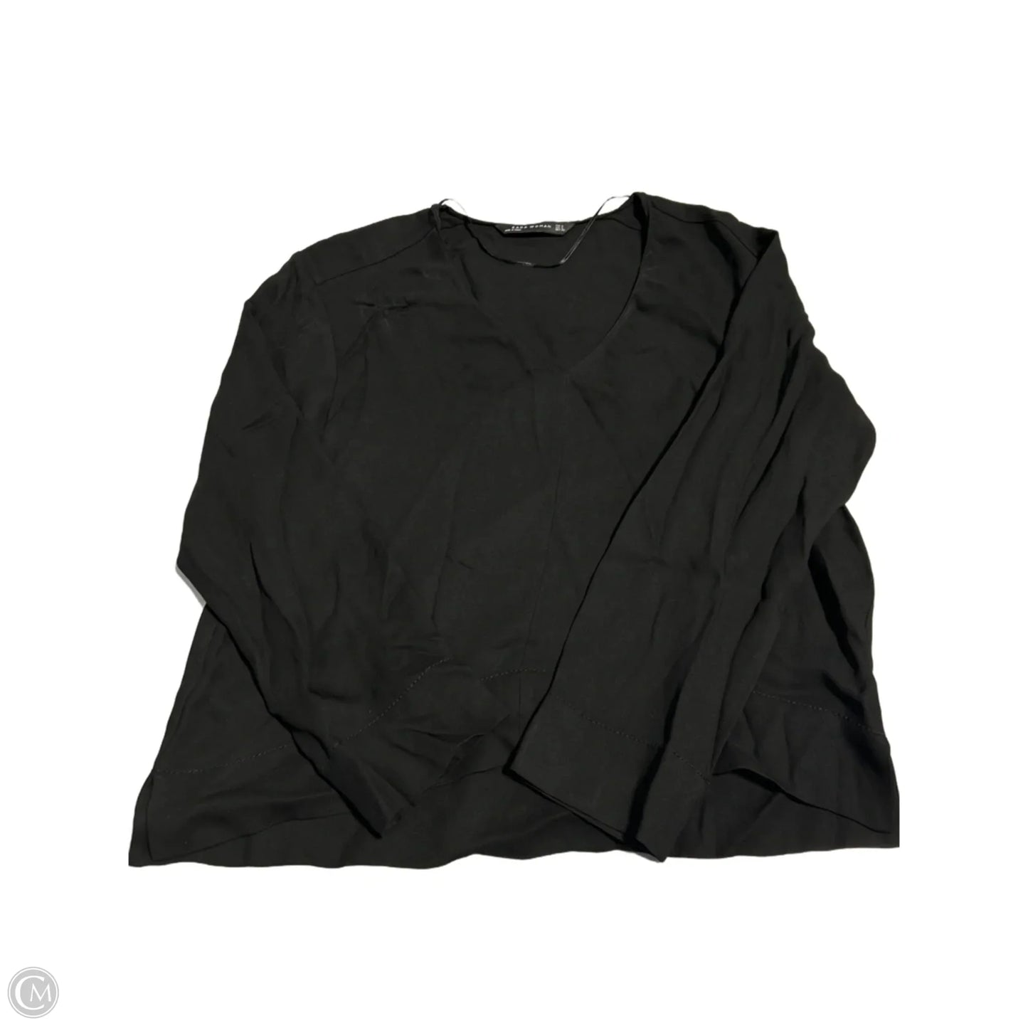 Top Long Sleeve By Zara Women In Black, Size: S