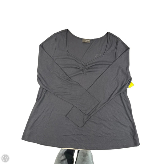 Top Long Sleeve By Lane Bryant In Navy, Size: 1x