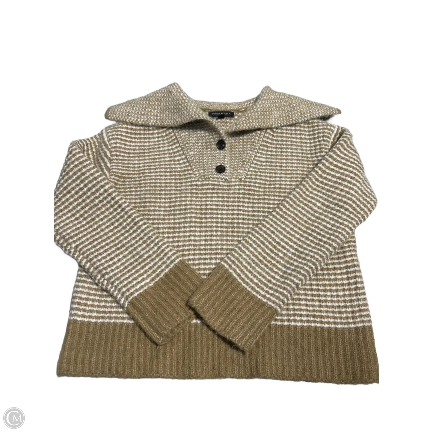 Sweater By Banana Republic In Tan & White, Size: S