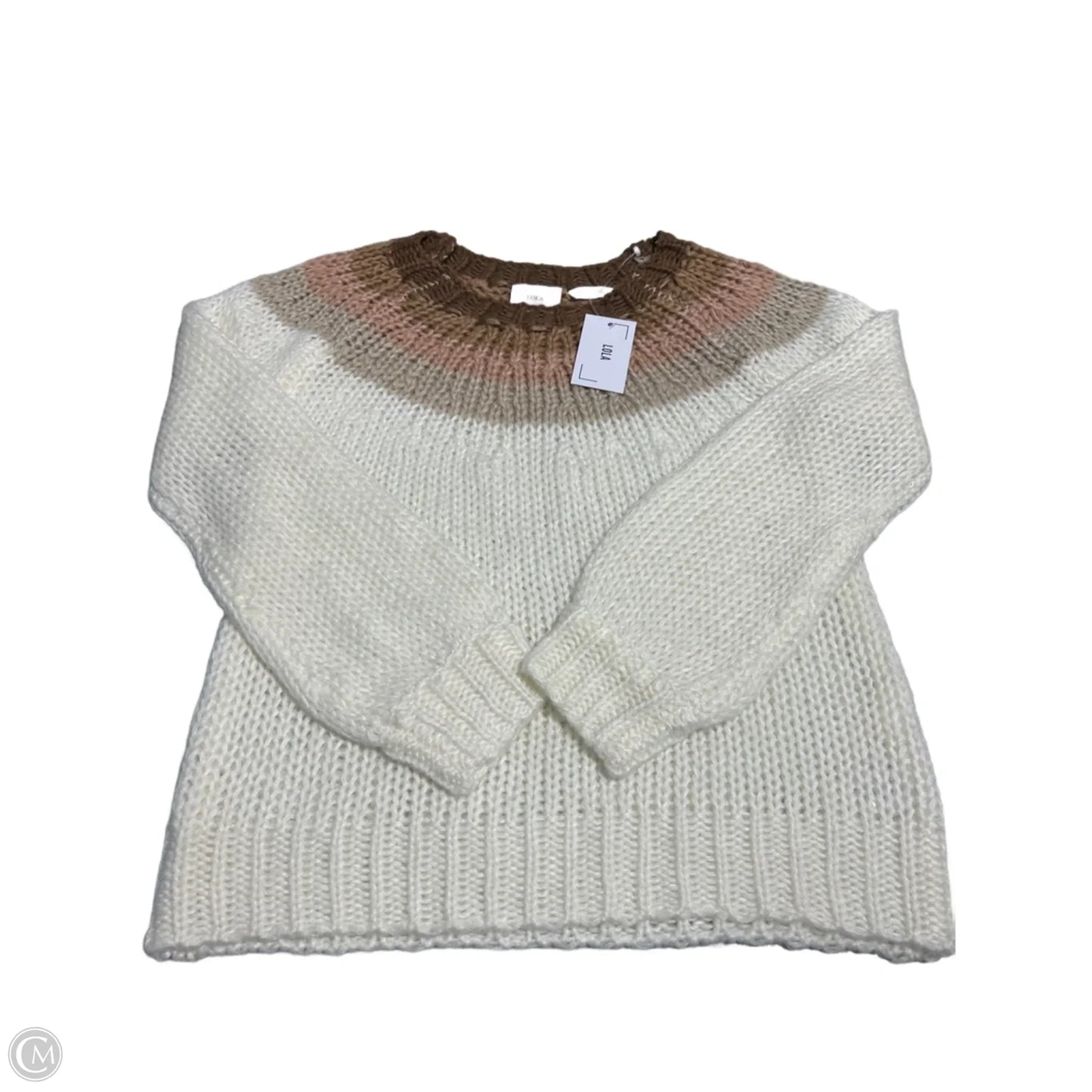 Sweater By Lola In Cream & Tan, Size: S