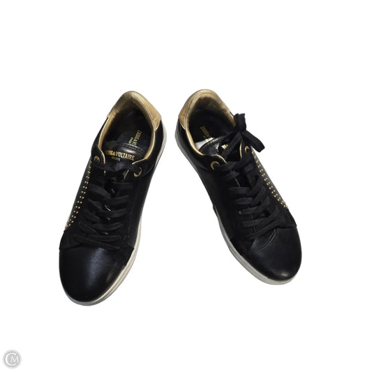 Shoes Sneakers By Zadig And Voltaire In Black & Gold, Size: 9.5