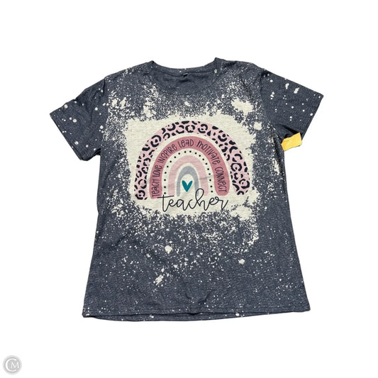 Top Short Sleeve Basic By Cmf In Grey, Size: L