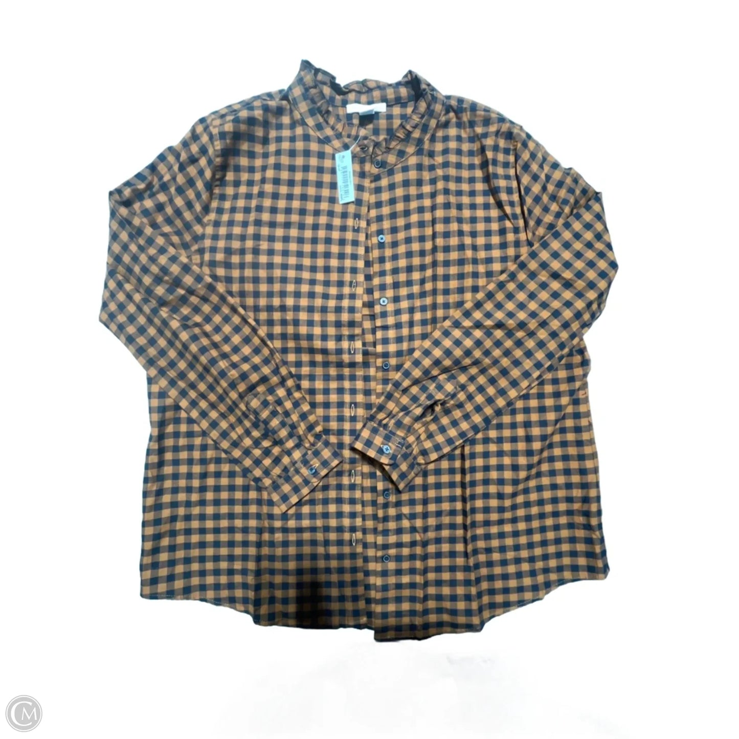 Top Long Sleeve By Amazon Essentials In Blue & Orange, Size: Xl