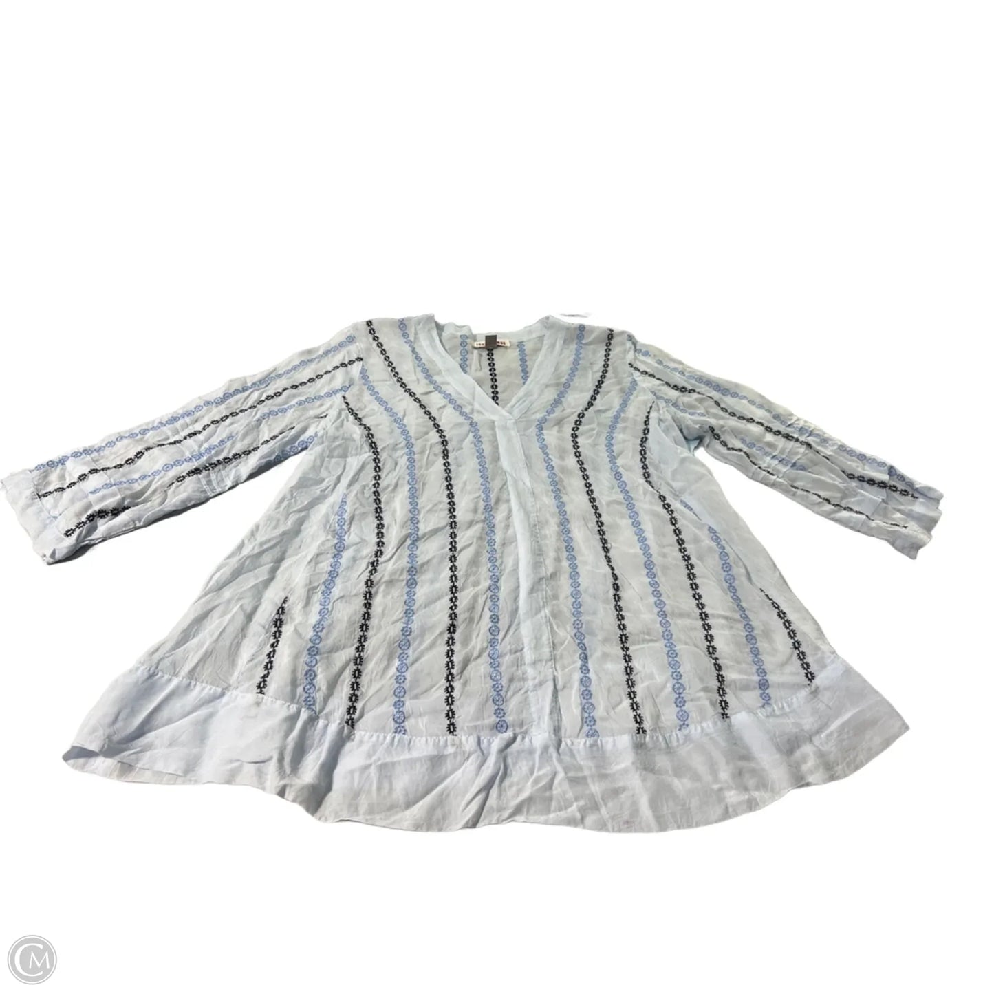 Top 3/4 Sleeve By Johnny Was In Blue, Size: M