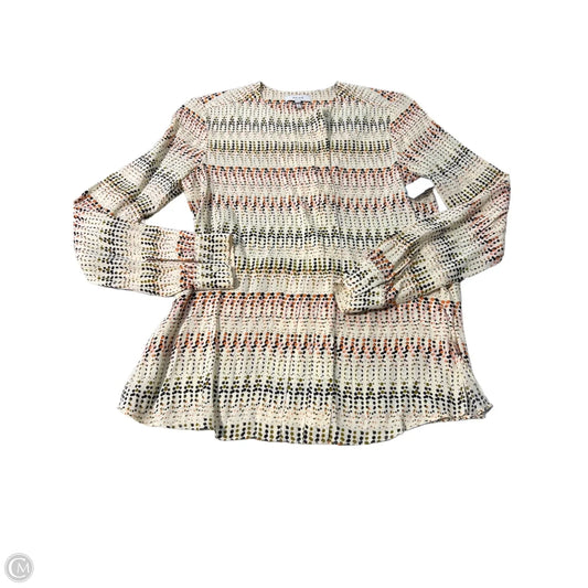 Blouse Long Sleeve By Reiss In Geometric Pattern, Size: S