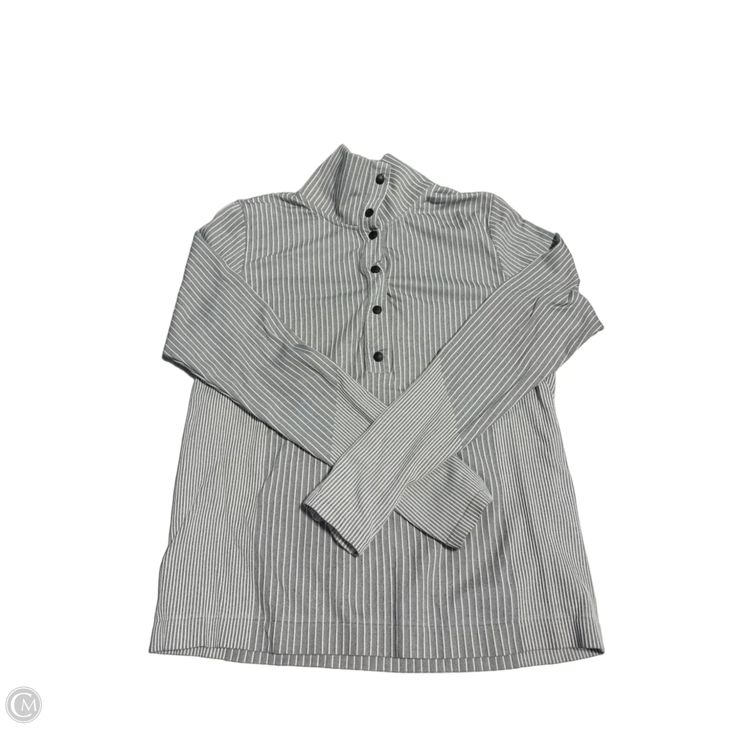 Athletic Top Long Sleeve Collar By Athleta In Grey, Size: L