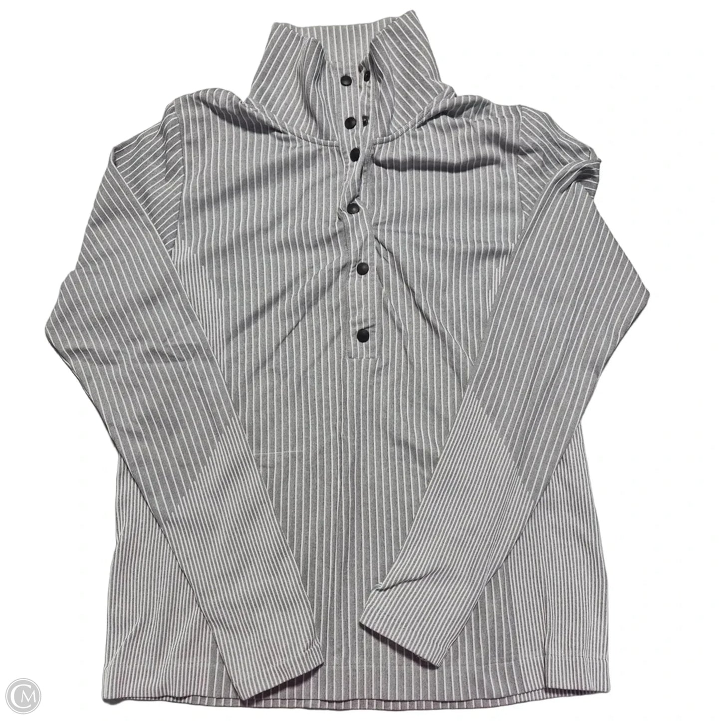 Athletic Top Long Sleeve Collar By Athleta In Grey, Size: L