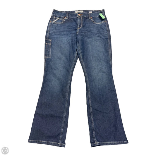 Jeans Boot Cut By Ariat In Blue Denim, Size: 16