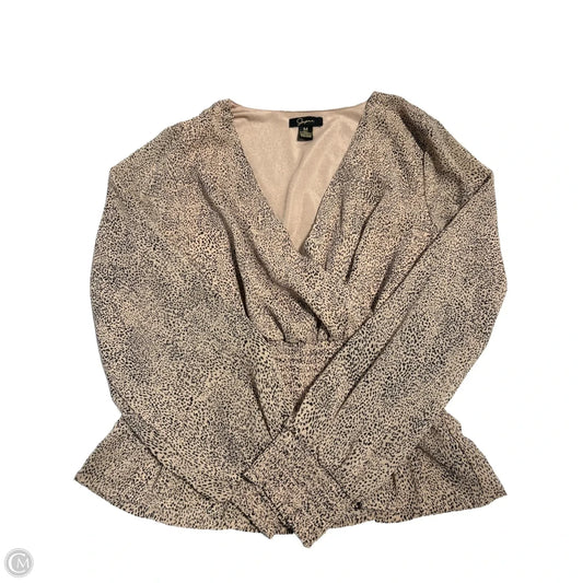 Blouse Long Sleeve By Japna In Animal Print, Size: M