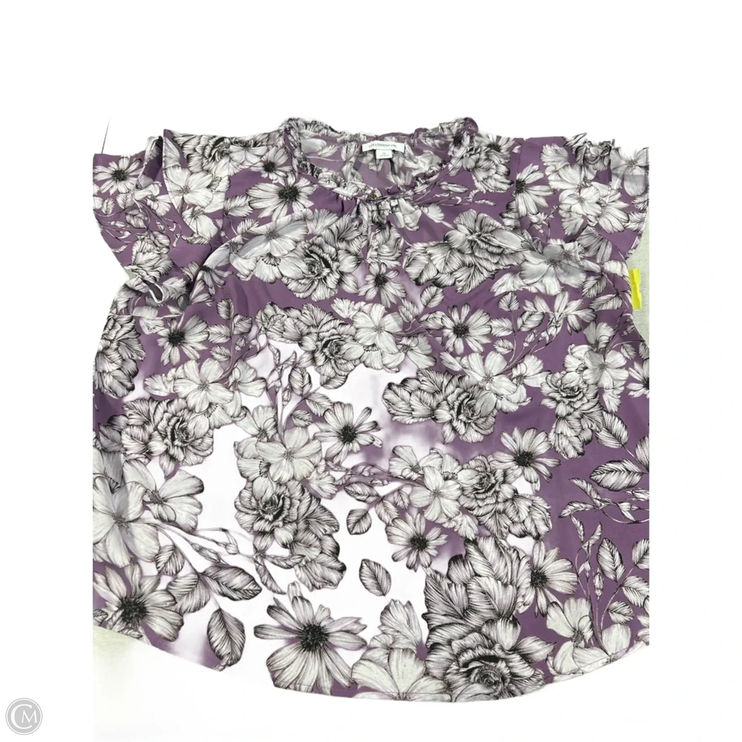 Blouse Short Sleeve By Liz Claiborne In Floral Print, Size: 1x