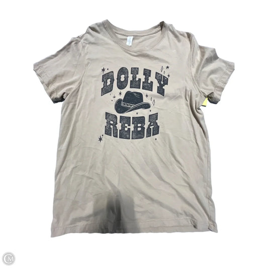 Top Short Sleeve Basic By Cmc In Tan, Size: L