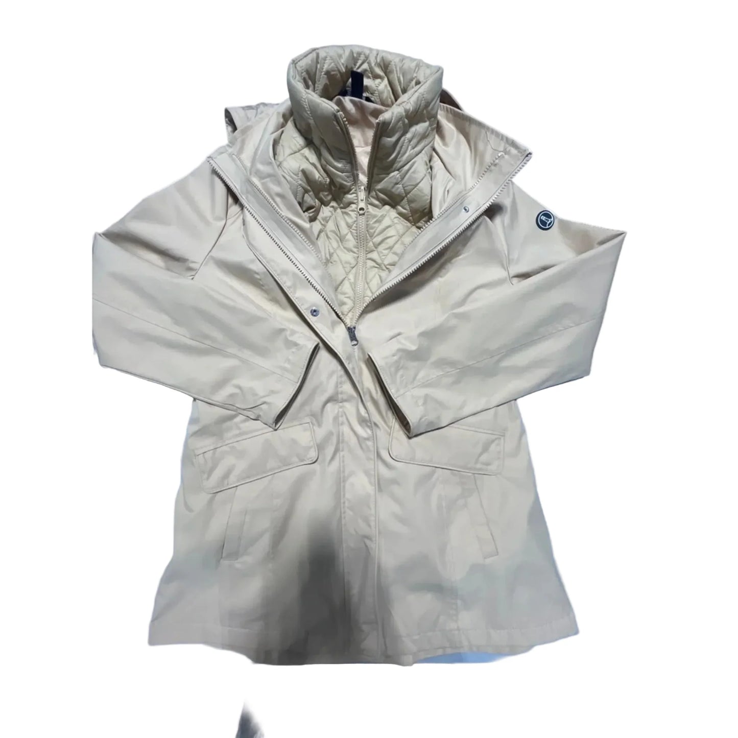 Coat Puffer & Quilted By Lands End In Tan, Size: M