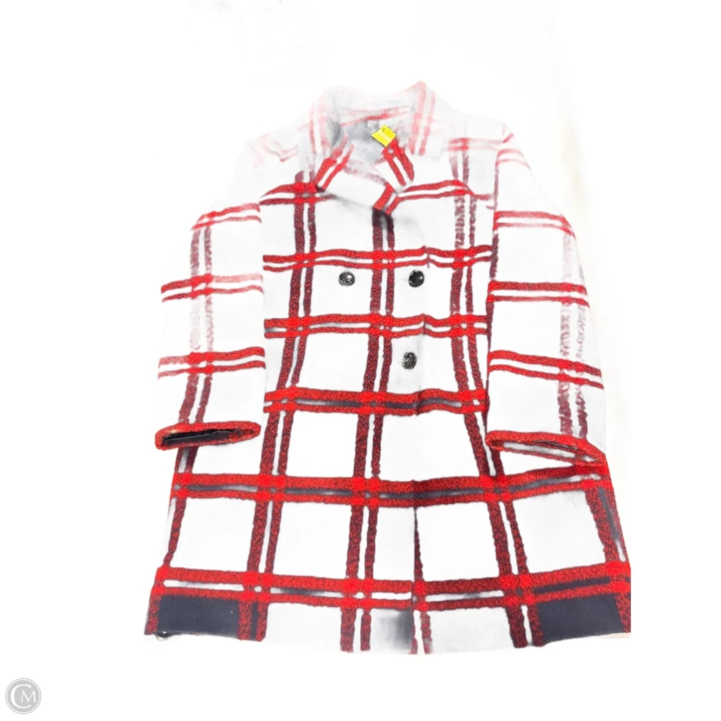 Coat Wool By Eva Franco In Plaid Pattern, Size: S