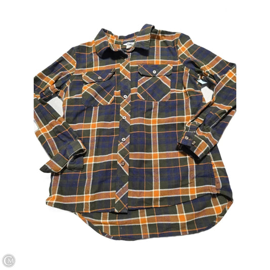 Top Long Sleeve By Duluth Trading In Plaid Pattern, Size: L