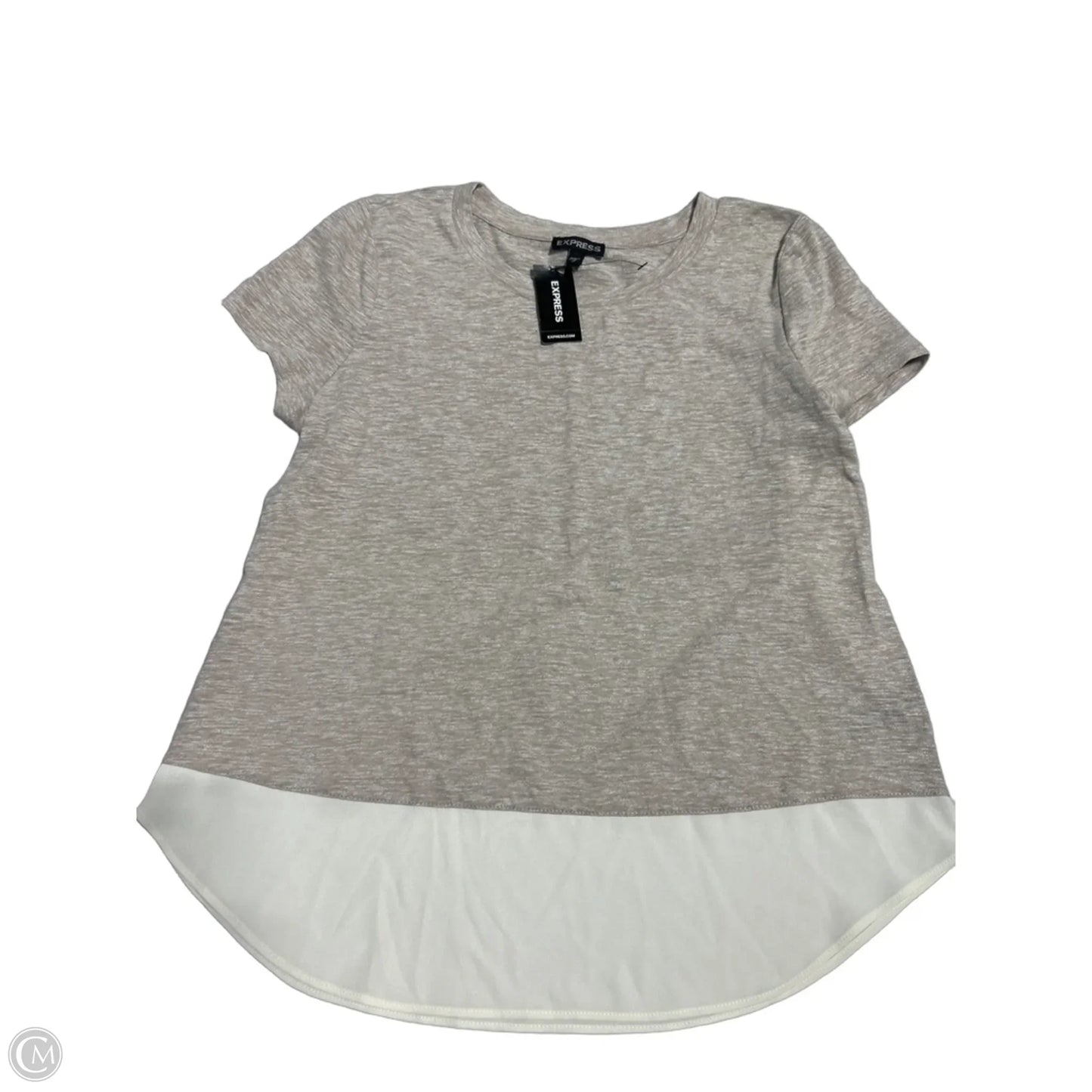 Top Short Sleeve By Express In Beige, Size: Xs