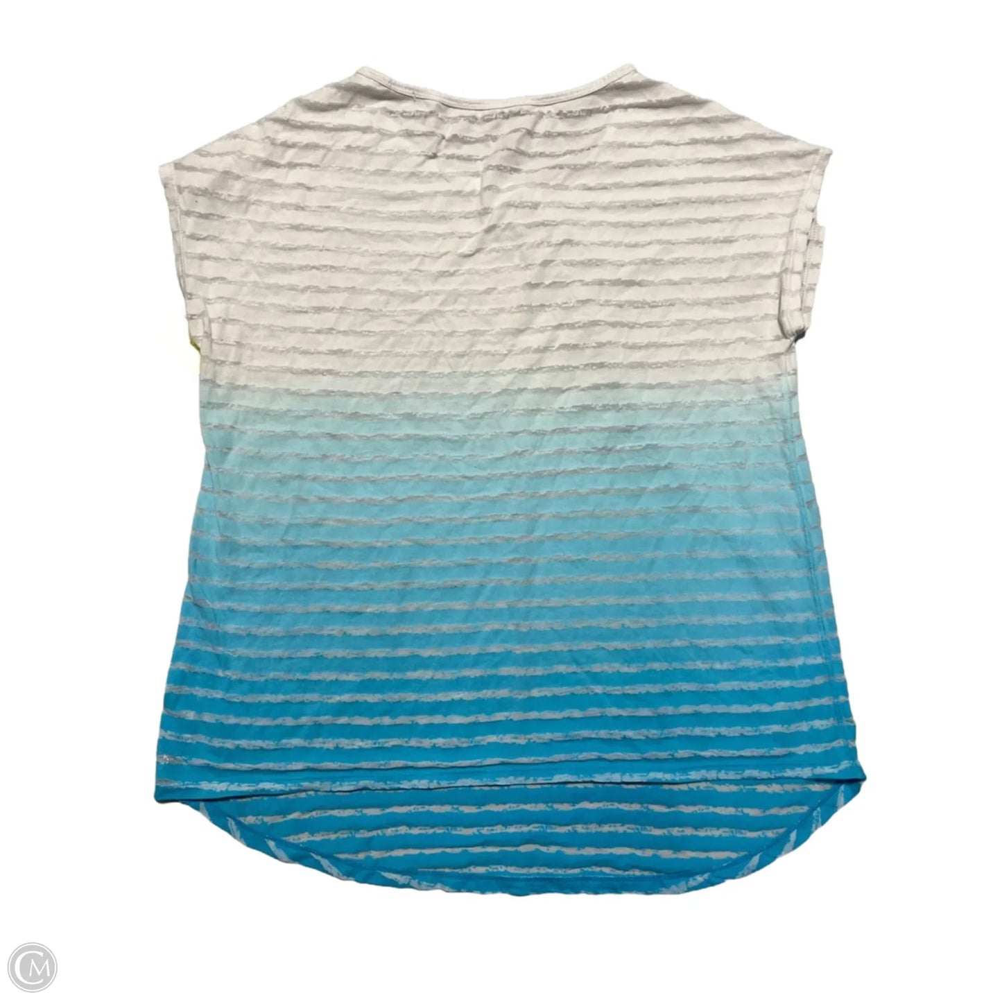 Top Short Sleeve By Calvin Klein In Blue & White, Size: 1x