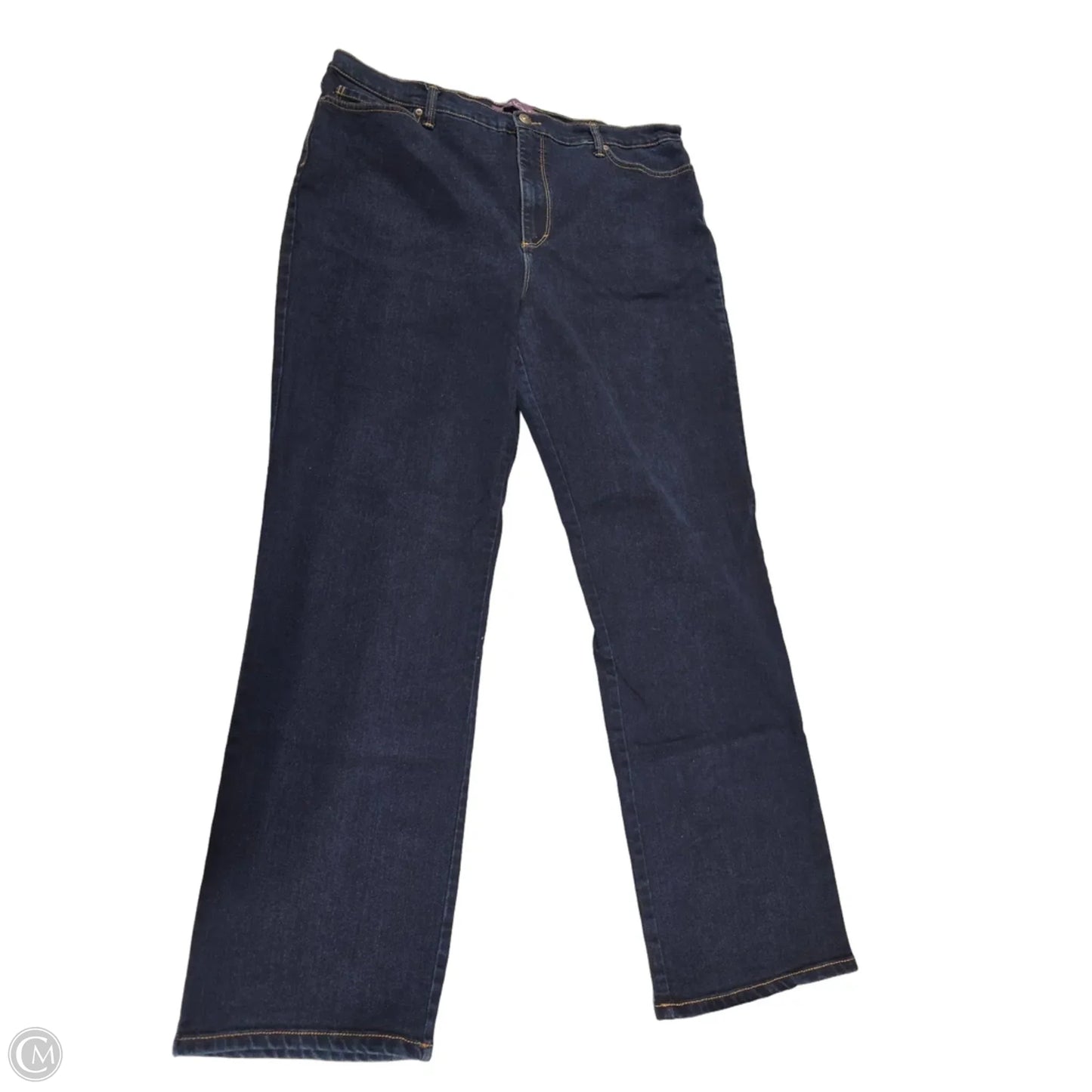 Jeans Straight By Gloria Vanderbilt In Black Denim, Size: 18