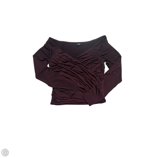 Top Long Sleeve By Express In Maroon, Size: M