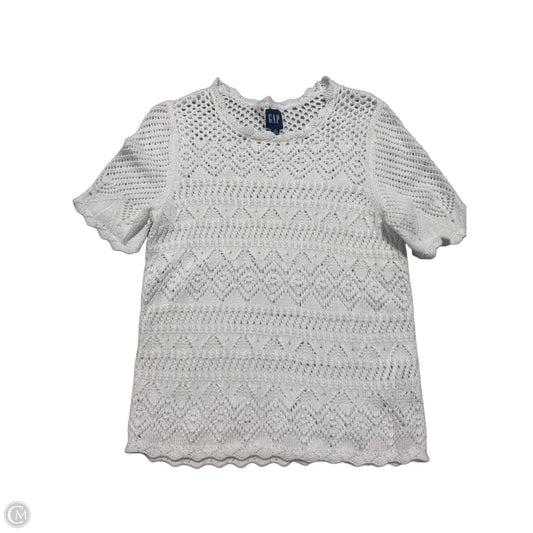 Top Short Sleeve By Gap In White, Size: M