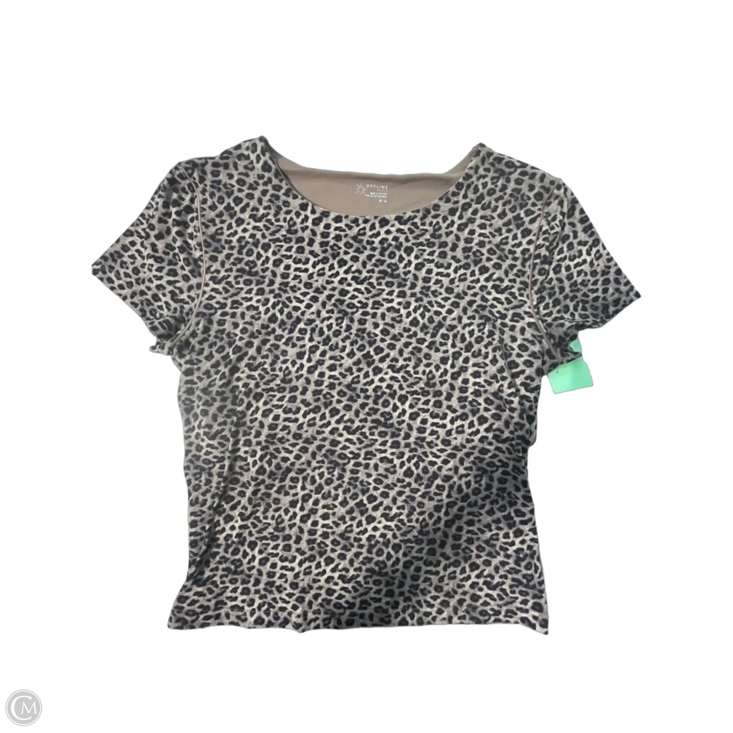 Top Short Sleeve By Aerie In Animal Print, Size: M
