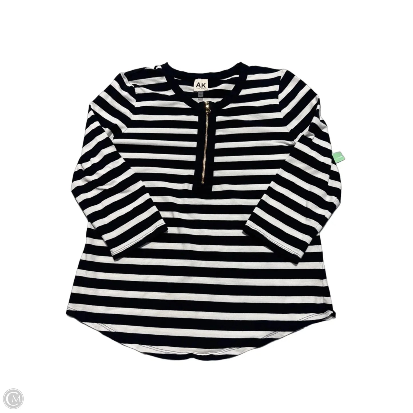 Top Short Sleeve By Anne Klein In Black & White, Size: M