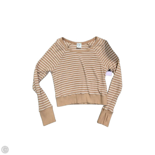 Top Long Sleeve By Aerie In Tan & White, Size: Xl
