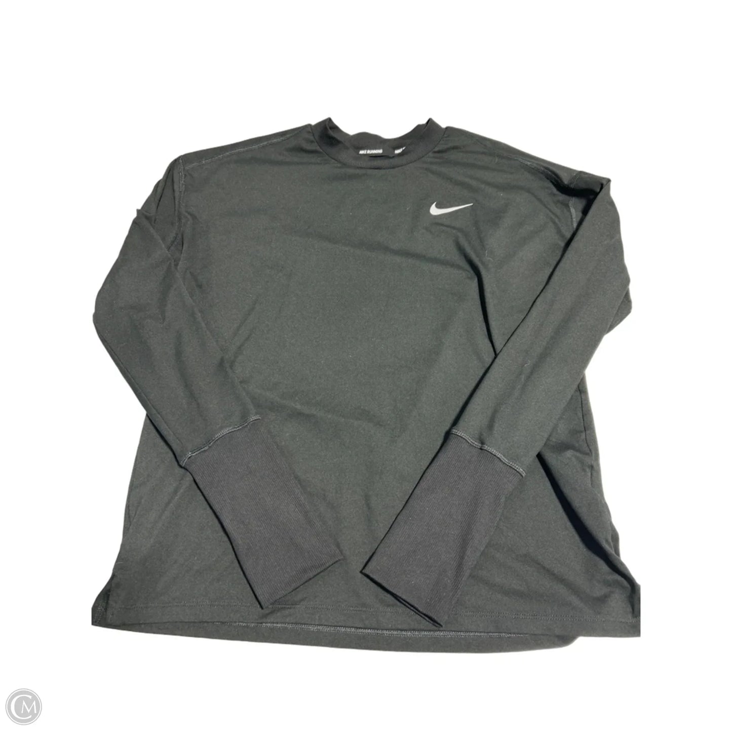 Athletic Top Long Sleeve Crewneck By Nike In Black, Size: M
