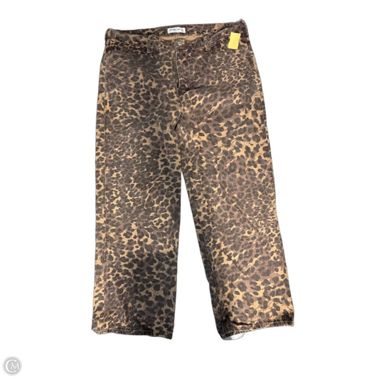 Jeans Wide Leg By Abercrombie And Fitch In Leopard Print, Size: 16