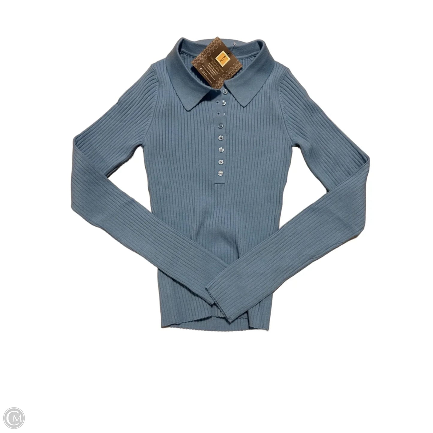 Top Long Sleeve By Double Zero In Blue, Size: S