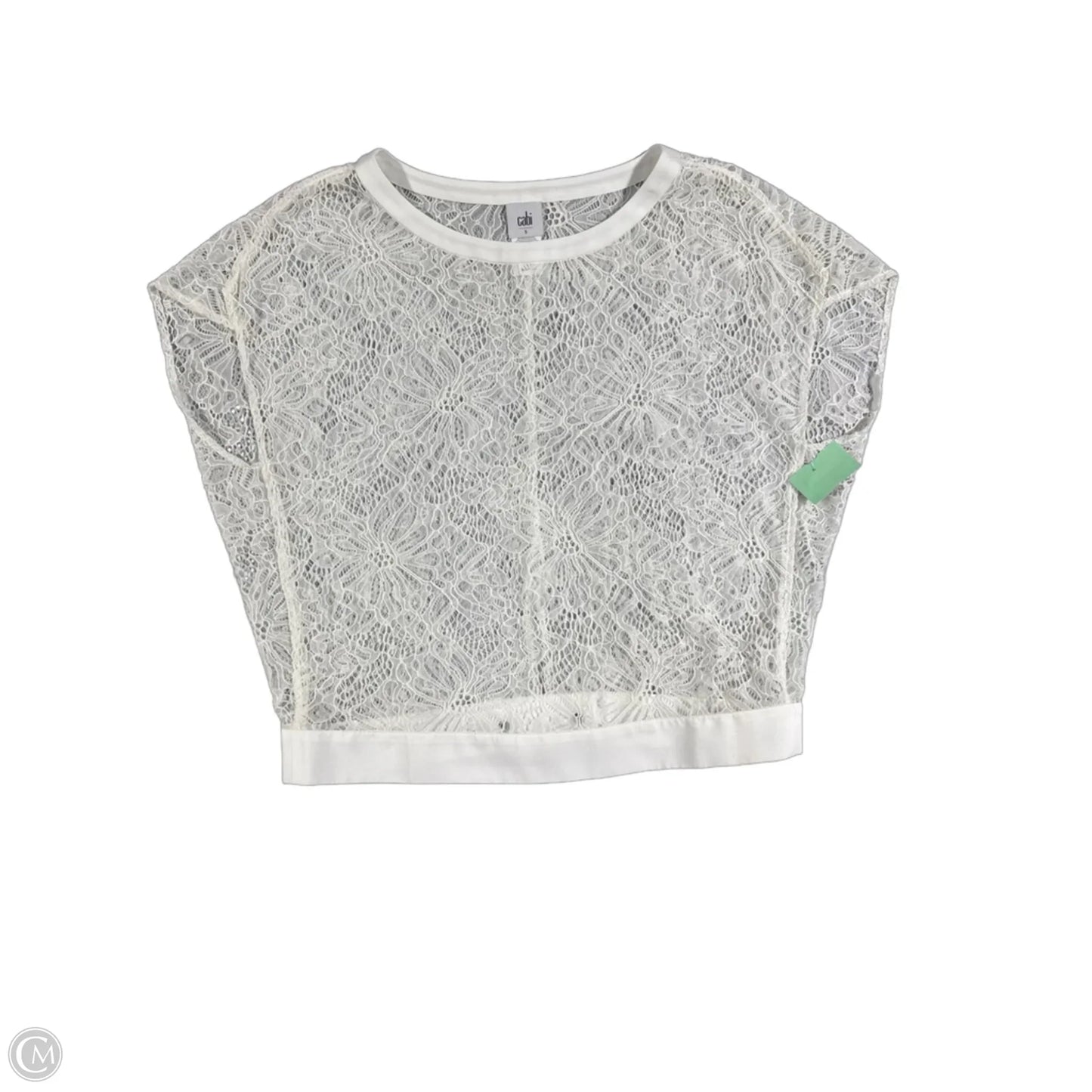 Top Short Sleeve By Cabi In White, Size: S