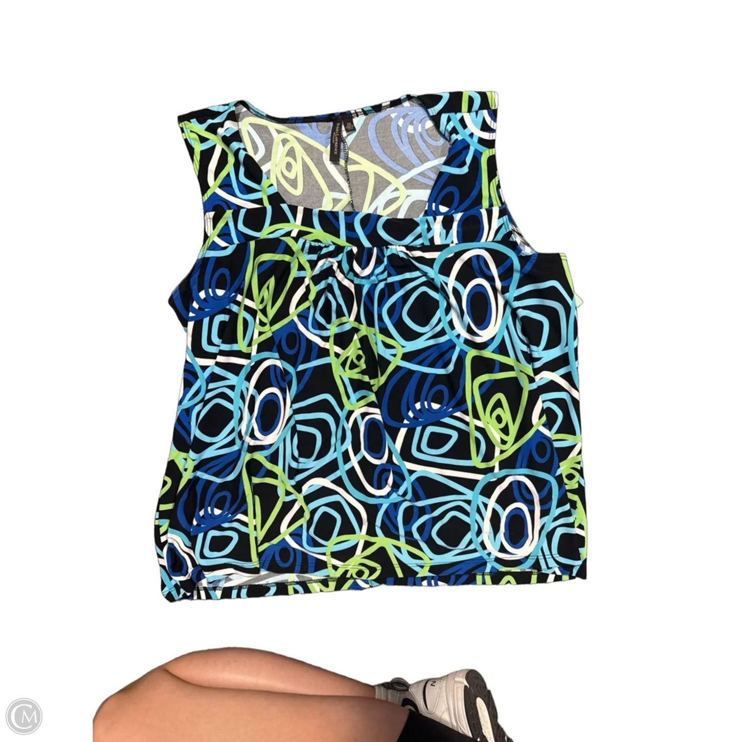 Top Sleeveless By Susan Lawrence In Blue & Green, Size: 2x