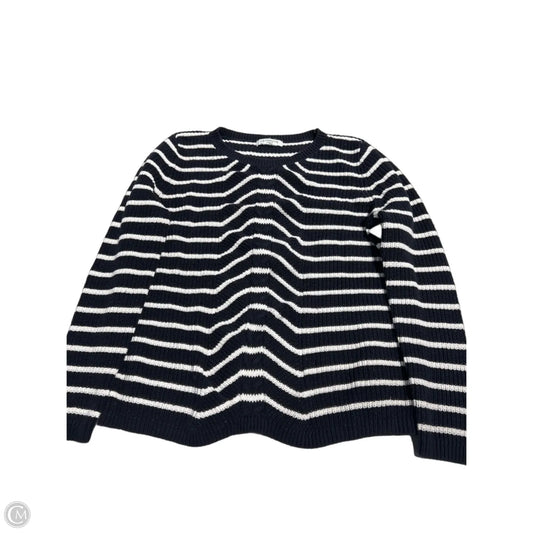 Sweater By Liz Claiborne In Blue & White, Size: M