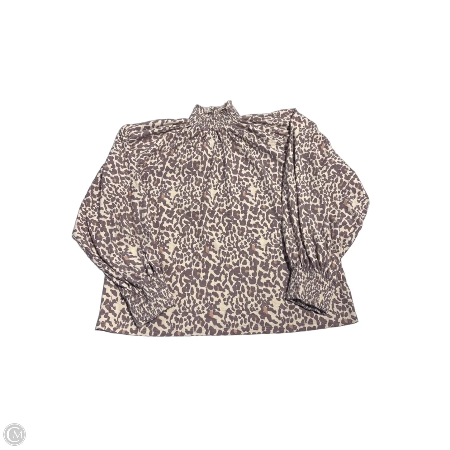 Top Long Sleeve By Nation In Animal Print, Size: M