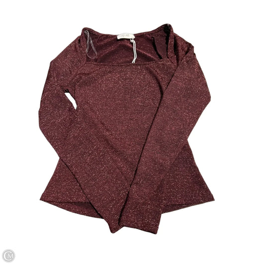 Top Long Sleeve By Gilli In Brown, Size: S