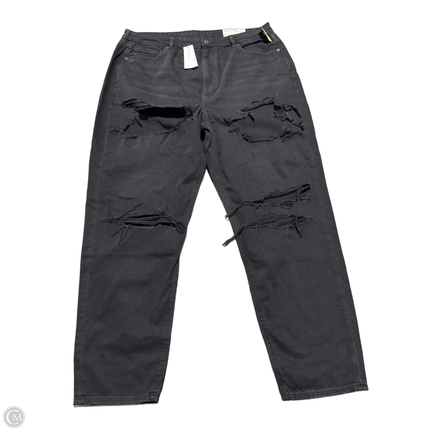 Jeans Straight By American Eagle In Black Denim, Size: 20