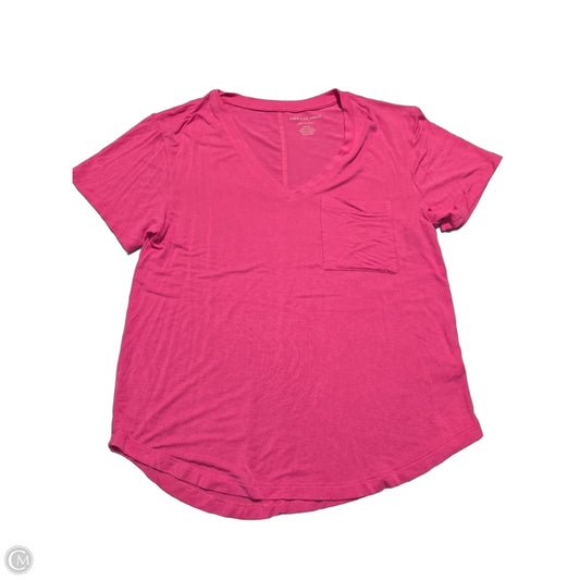 Top Short Sleeve By American Eagle In Pink, Size: S