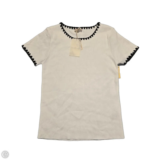 Top Short Sleeve By Hem & Thread In Black & White, Size: S